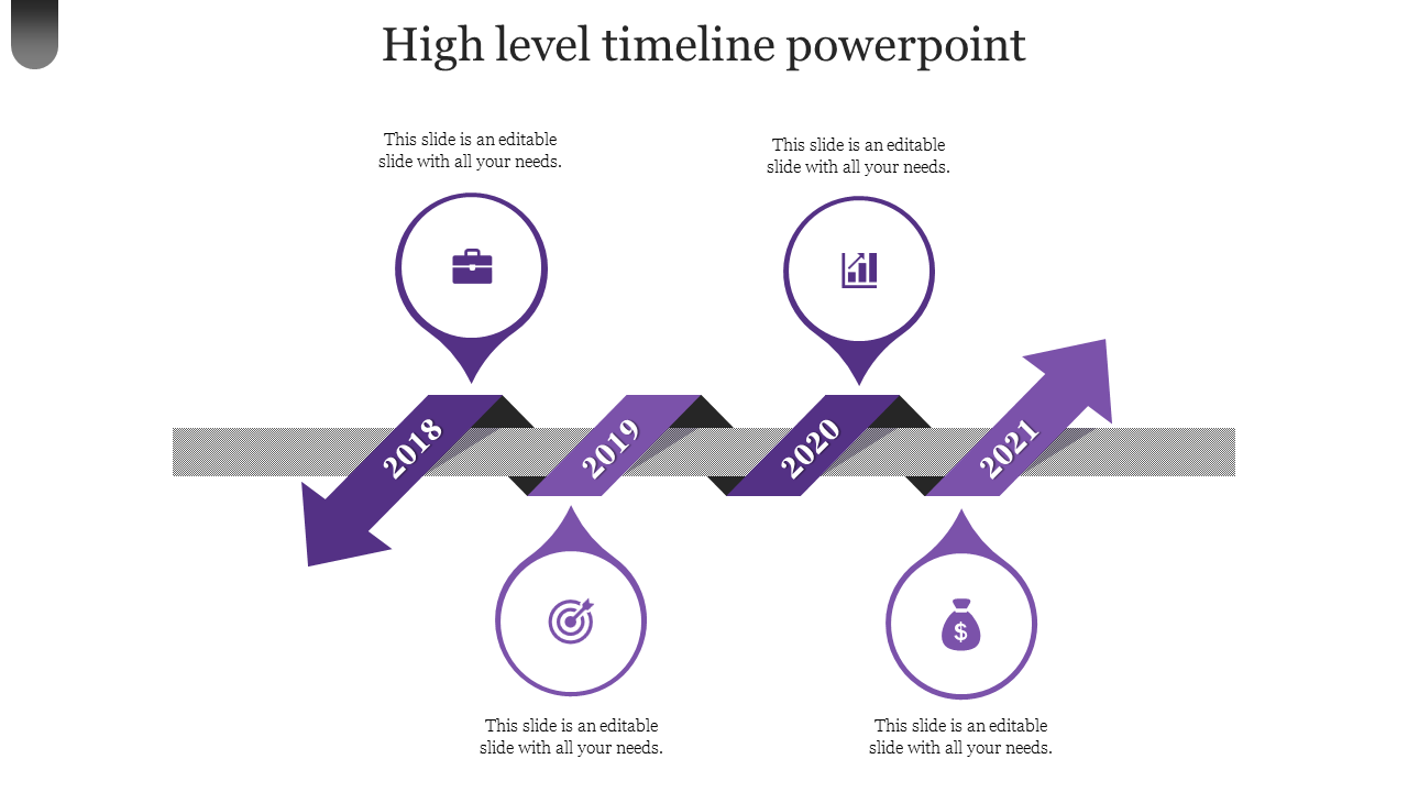 high level timeline powerpoint-Purple
